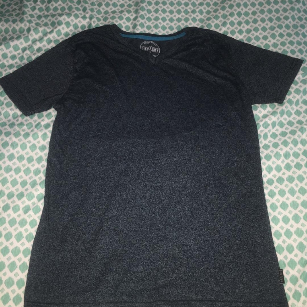 A cotton blue and black t-shirt
